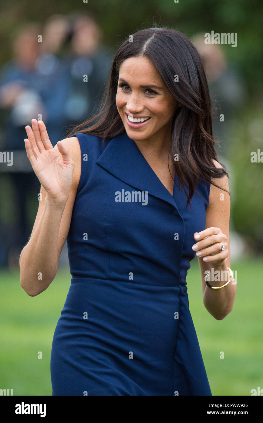 Die Herzogin von Sussex den Besuch bei einem Empfang durch den Gouverneur von Victoria, Government House während Ihres Besuchs in Melbourne, am dritten Tag des königlichen Paar Besuch in Australien. Stockfoto