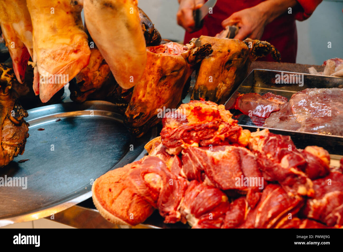 Fleisch und Fisch Markt, Tanger, Marokko, 2018 Stockfoto