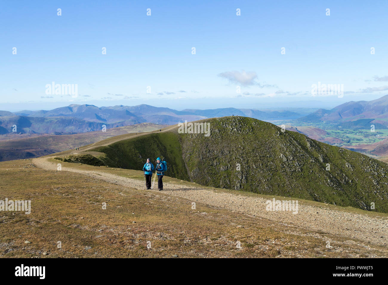 Untere Mann gesehen von Helvellyn, Lake District, Cumbria, Großbritannien Stockfoto