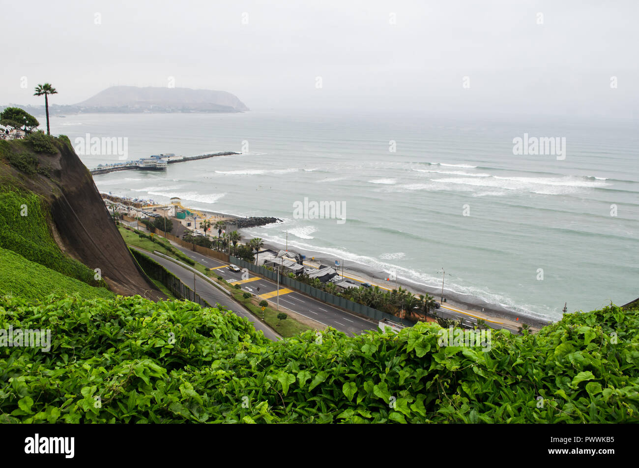 Die scape ab dem Malecon Miraflores in Lima, Peru gesehen Stockfoto