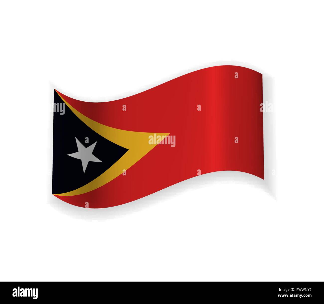 Osttimor Flagge. Von Land zu Land in Südostasien. Vector Illustration. Stock Vektor