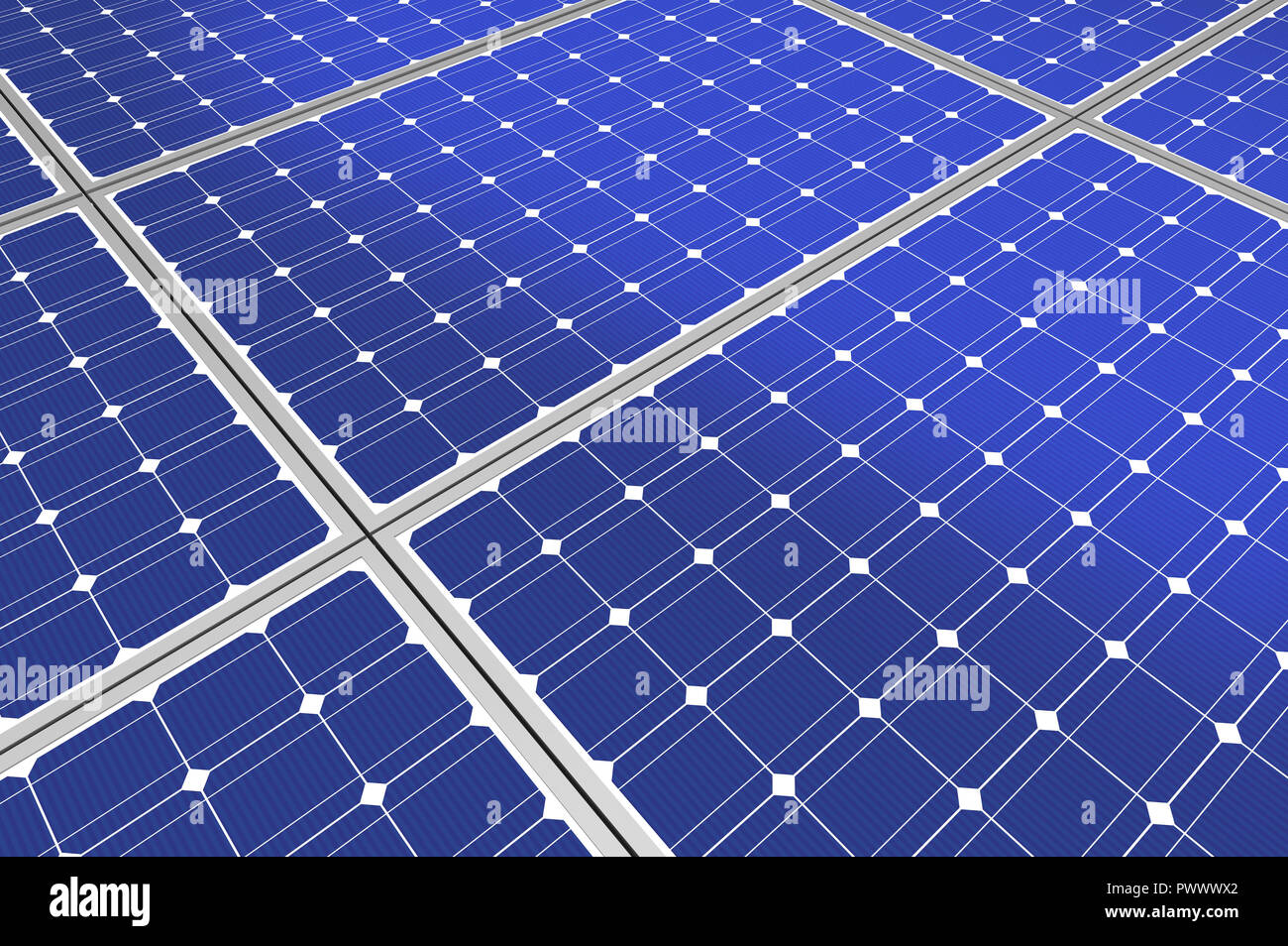 Solar Panel Konzept 3d-Abbildung mit reflektiertem Oberfläche Stockfoto