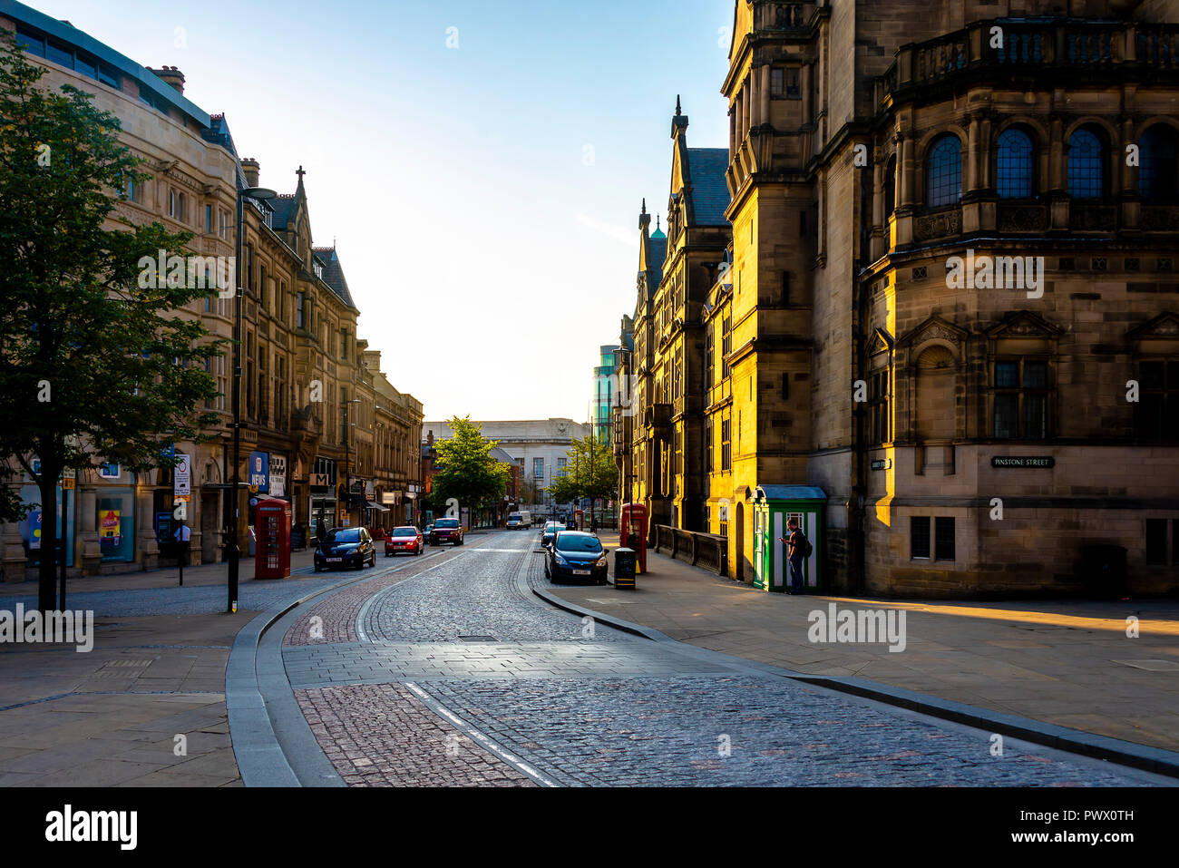 Sheffield, Großbritannien - 30 May 2018: Sheffield City Centre Gebäude und Stadtbild Stockfoto