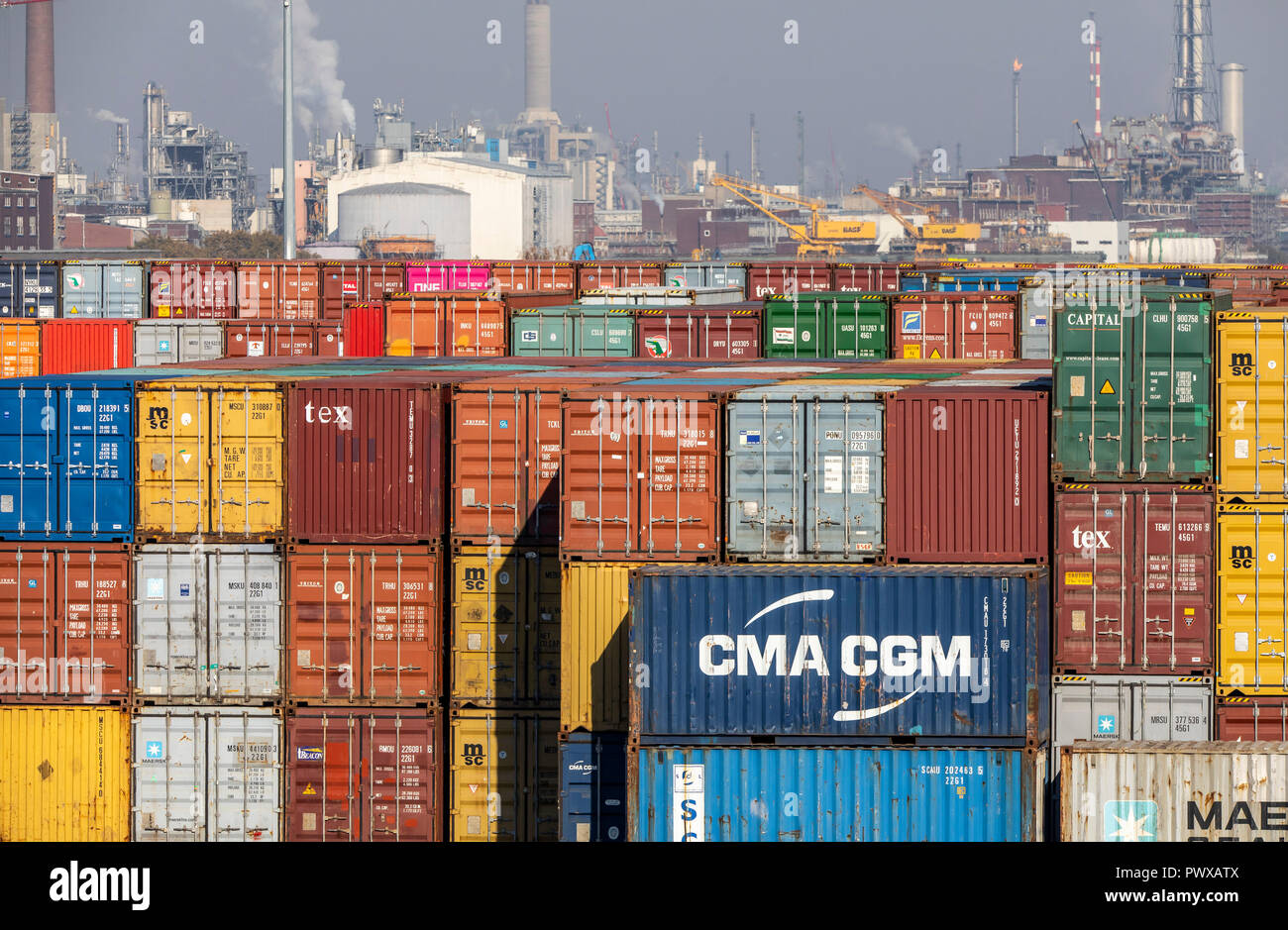 Container Terminal Im Rhein Neckar Hafen Mannheim