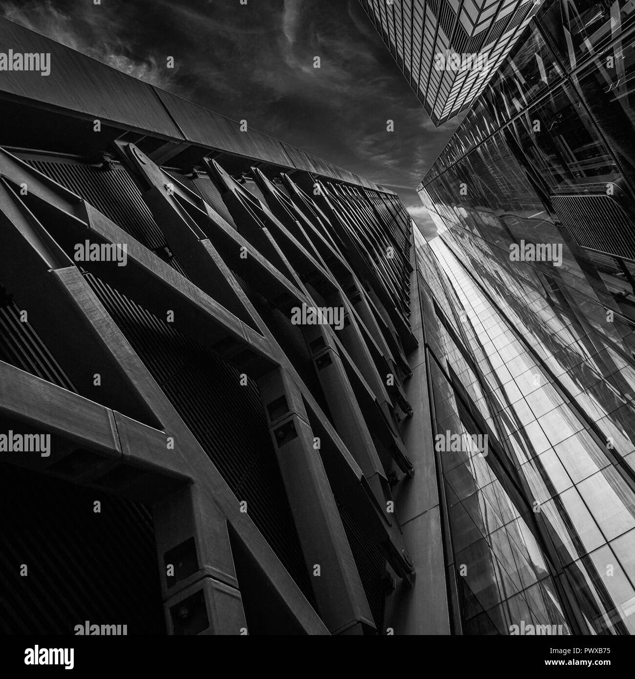 Moderne Architektur von der City von London im Vereinigten Königreich. Leistungsstarke kontrast Bilder der definierten Stil und Anwesenheit Stockfoto