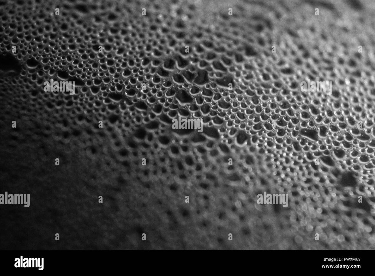 Makro Oberfläche in der Küche, eine geheime Welt der Blasen und Wasser, der faszinierenden Welt des Unsichtbaren Stockfoto