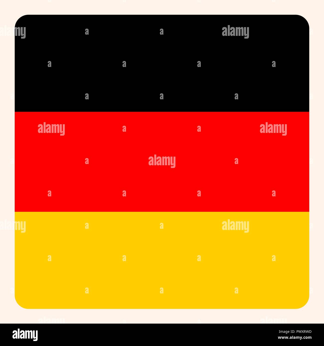 Deutschland quadratische Schaltfläche, Social Media Kommunikation, Business-Symbol. Stock Vektor