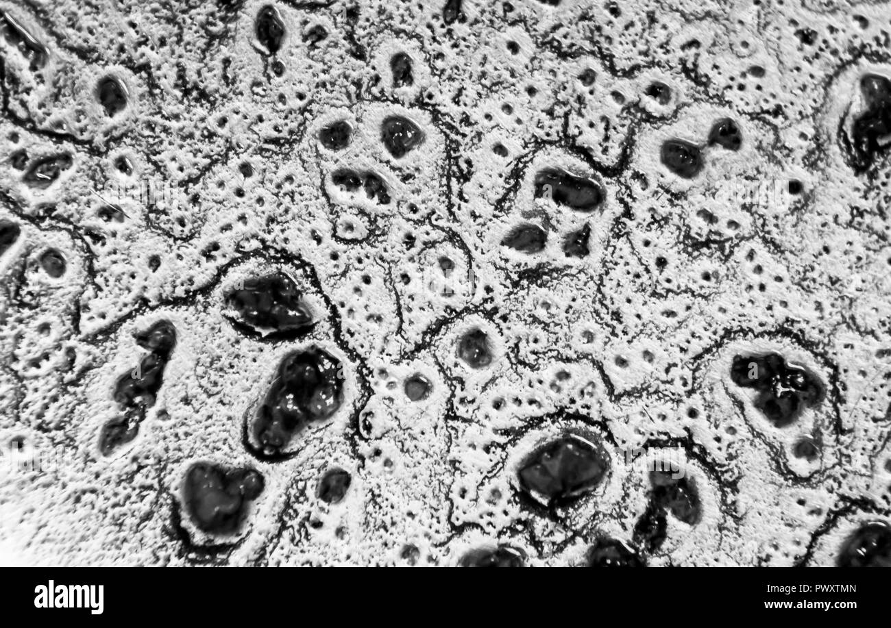 Makro Oberfläche in der Küche, eine geheime Welt der Blasen und Wasser, der faszinierenden Welt des Unsichtbaren Stockfoto