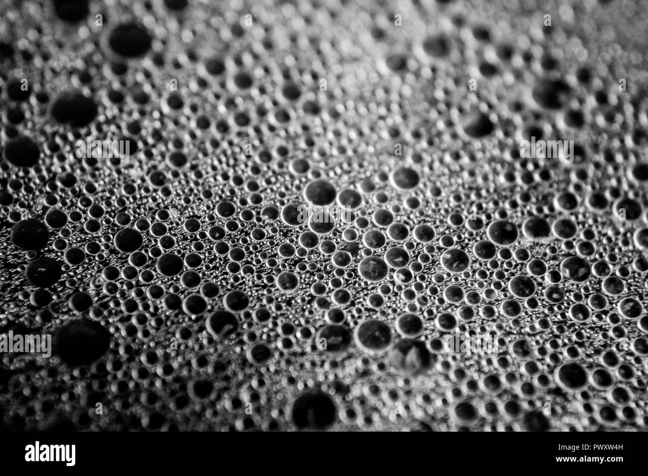 Makro Oberfläche in der Küche, eine geheime Welt der Blasen und Wasser, der faszinierenden Welt des Unsichtbaren Stockfoto