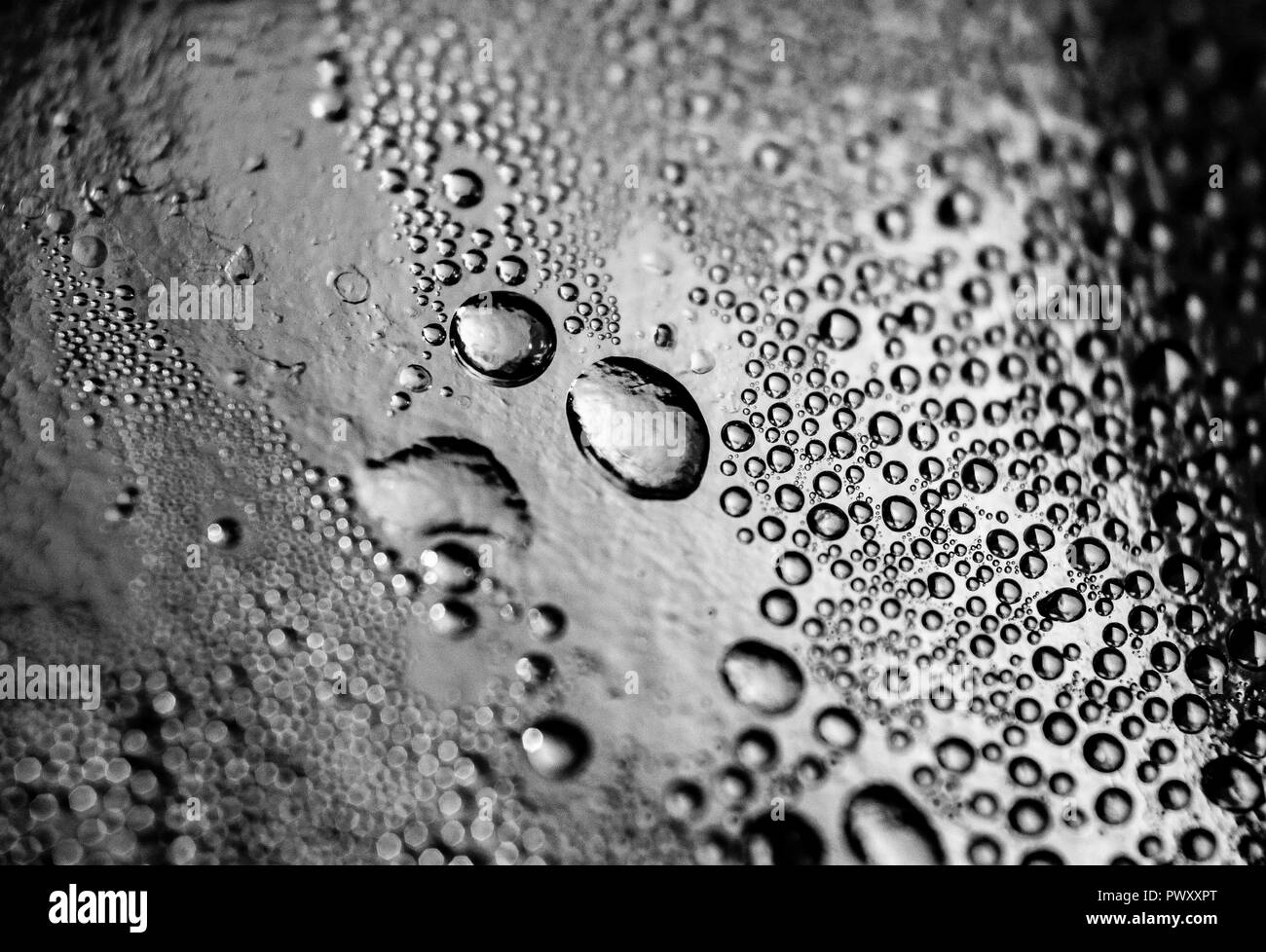 Makro Oberfläche in der Küche, eine geheime Welt der Blasen und Wasser, der faszinierenden Welt des Unsichtbaren Stockfoto