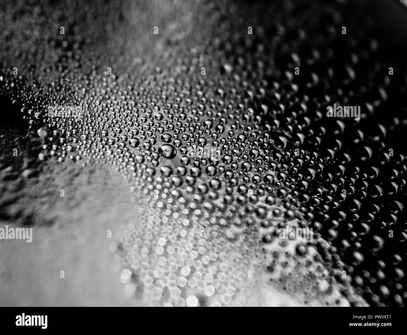 Makro Oberfläche in der Küche, eine geheime Welt der Blasen und Wasser, der faszinierenden Welt des Unsichtbaren Stockfoto