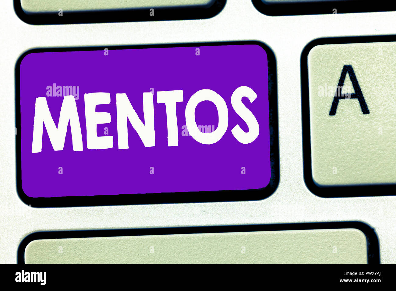 Handschrift Text schreiben Mentos. Begriff Sinne Stil der jamaikanischen Volksmusik auf den traditionellen Tanz Rhythmus. Stockfoto