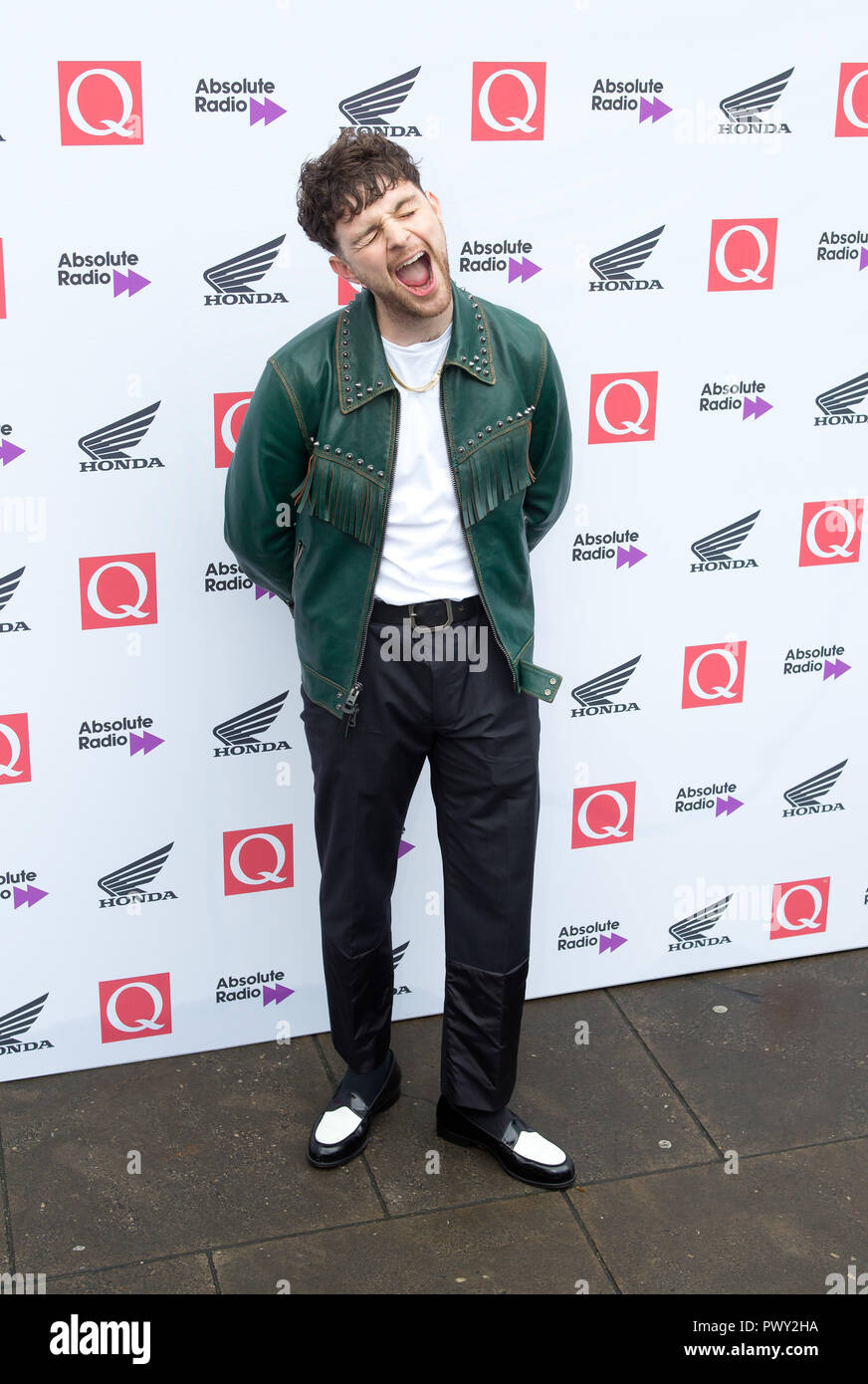 London, Großbritannien, 17. Oktober 2018. Die Round House Chalk Farm Tom Grennan kommt an der Q Awards 2018 in Verbindung mit Absolute Radio Menschen im Bild: Tom Grennan Credit: Dean Fardell/Alamy leben Nachrichten Stockfoto