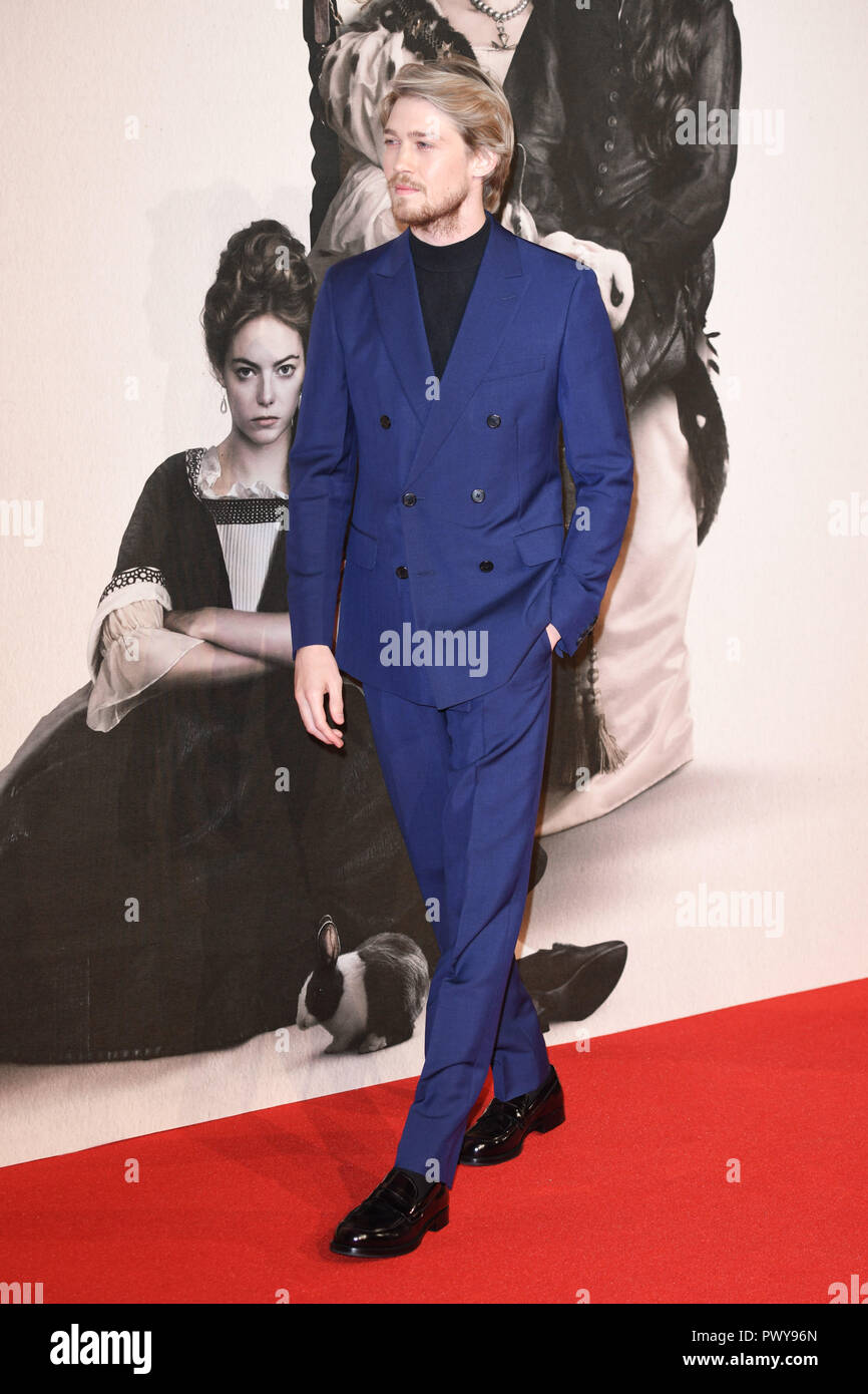 LONDON, GROSSBRITANNIEN. Oktober 18, 2018: Joe Alwyn an der London Film Festival Screening von "Favoriten" im BFI South Bank, London. Bild: Steve Vas/Featureflash Credit: Paul Smith/Alamy leben Nachrichten Stockfoto