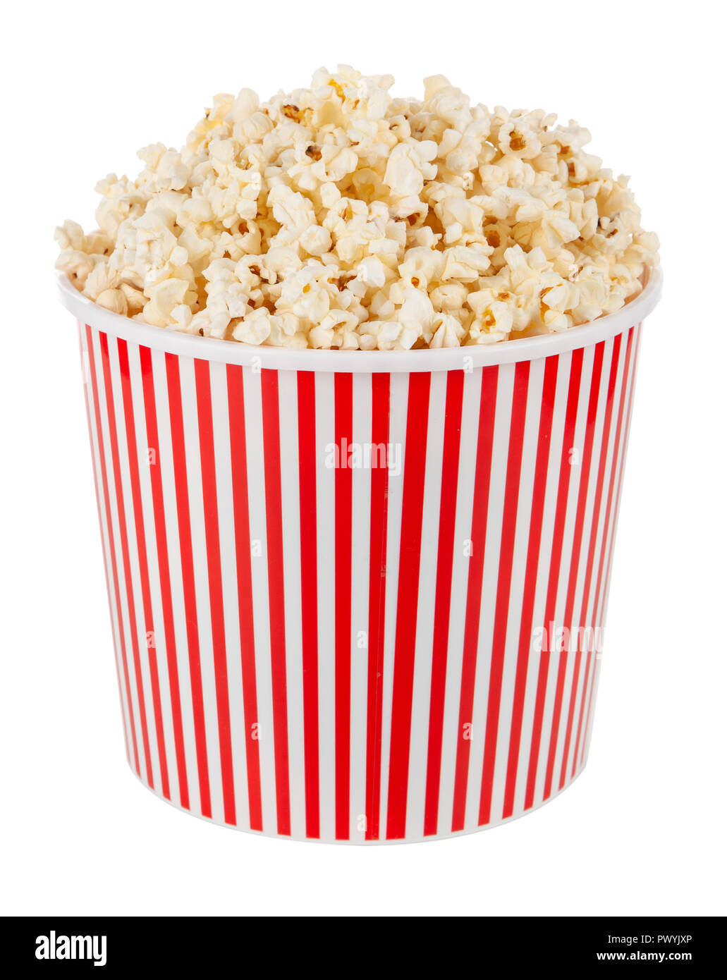 Volle Popcornwanne Stockfoto