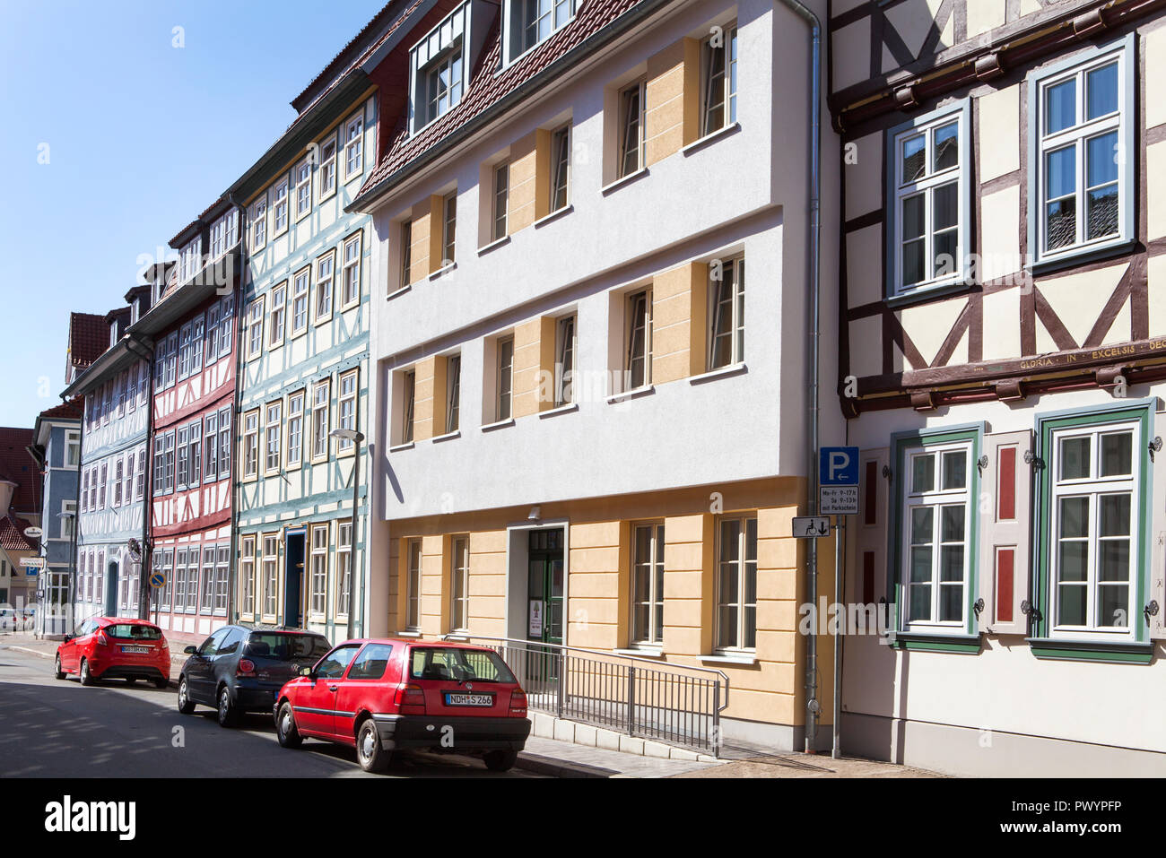 Fachwerkhäuser, Duderstadt, Niedersachsen, Deutschland, Europa Stockfoto