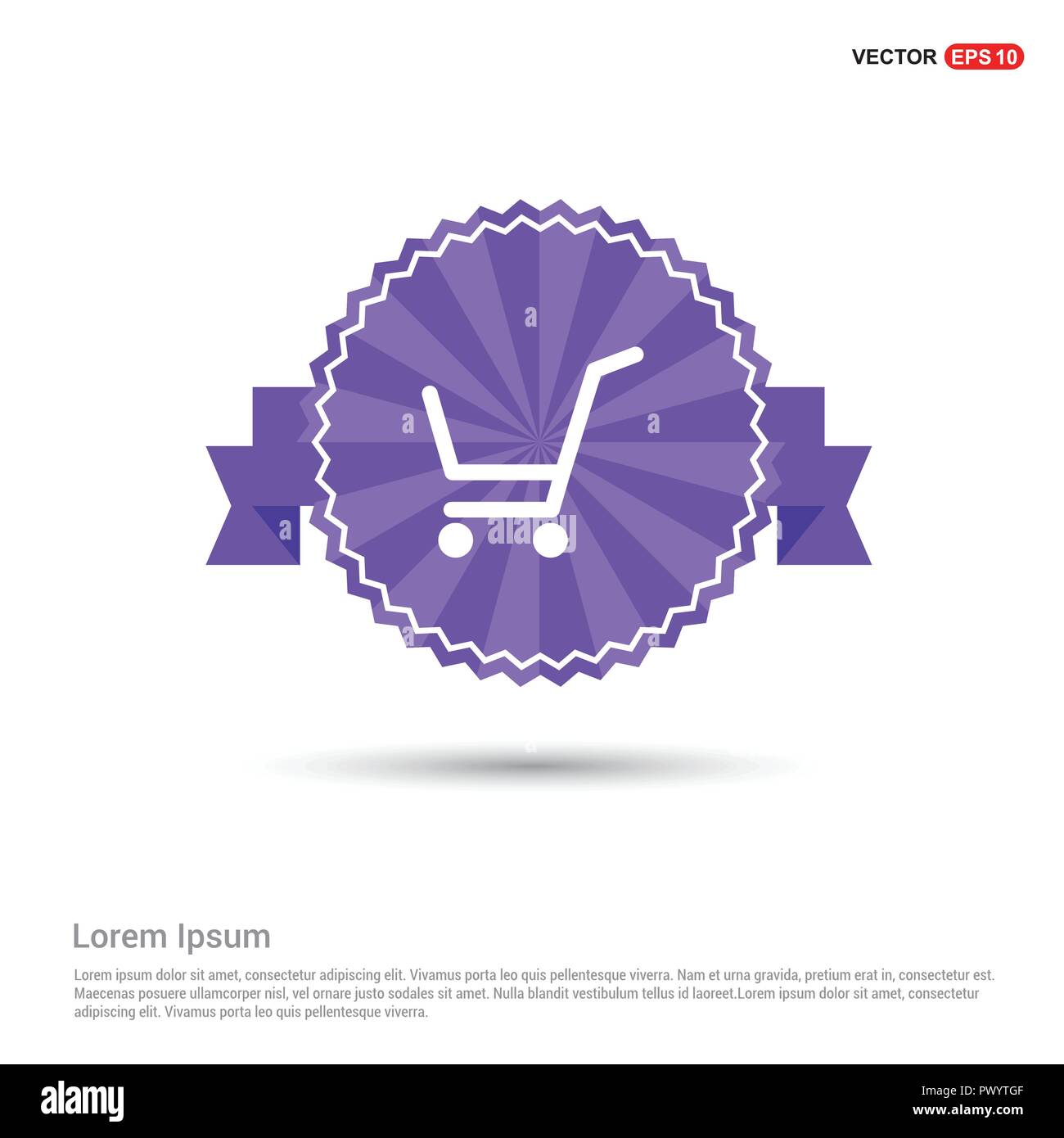 Warenkorb Symbol - Purple Ribbon banner Stock Vektor