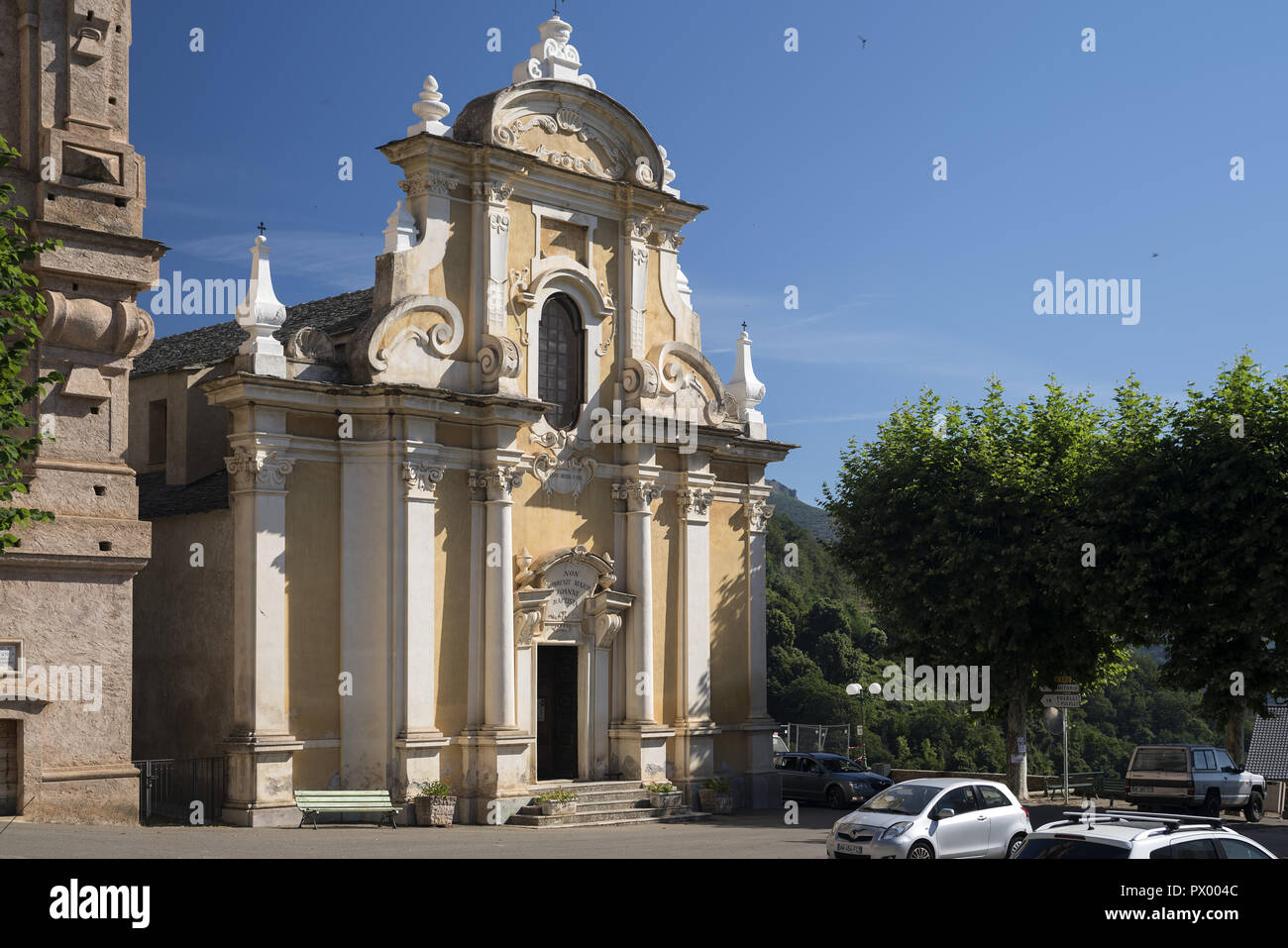Kirche St. Johannes der Täufer in La Porta. Kościól świętego Jana Chrzciciela w La Porta. Stockfoto