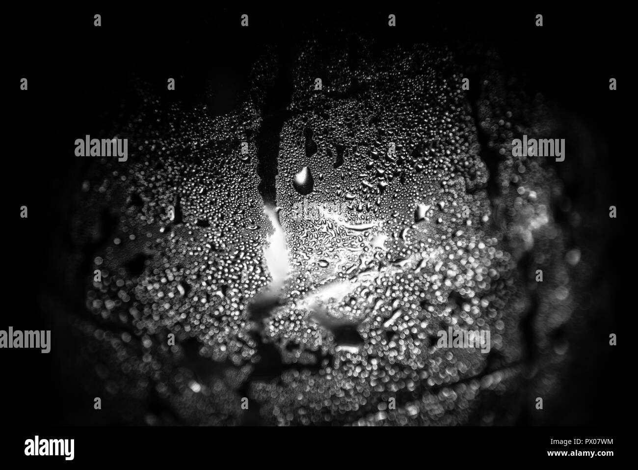 Makro Oberfläche in der Küche, eine geheime Welt der Blasen und Wasser, der faszinierenden Welt des Unsichtbaren Stockfoto