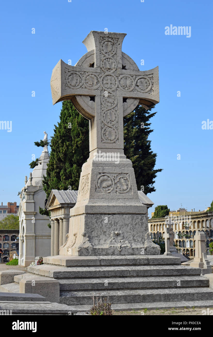 Friedhof von Pueblo Nuevo in Barcelona Stockfoto