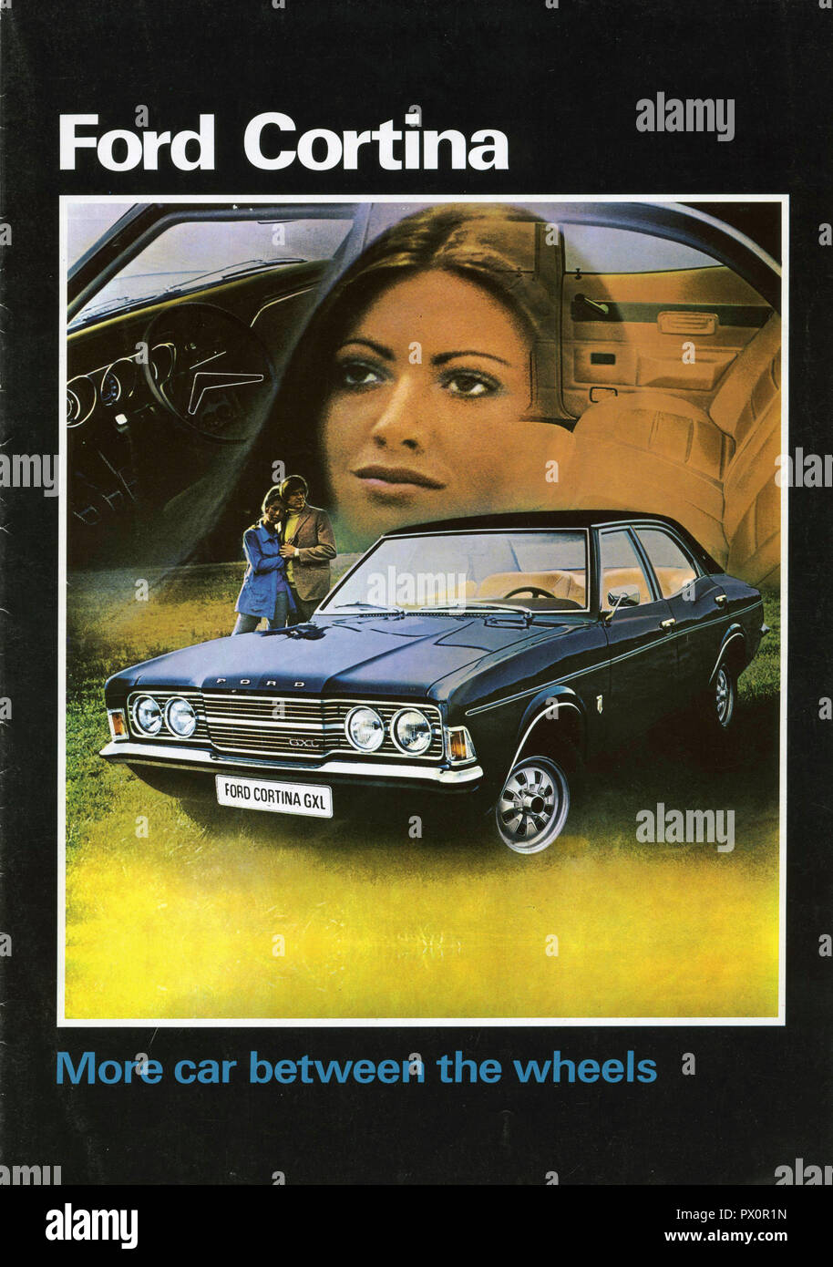 Ford Cortina Mk3 1972 Werbeschrift Abdeckung Stockfoto
