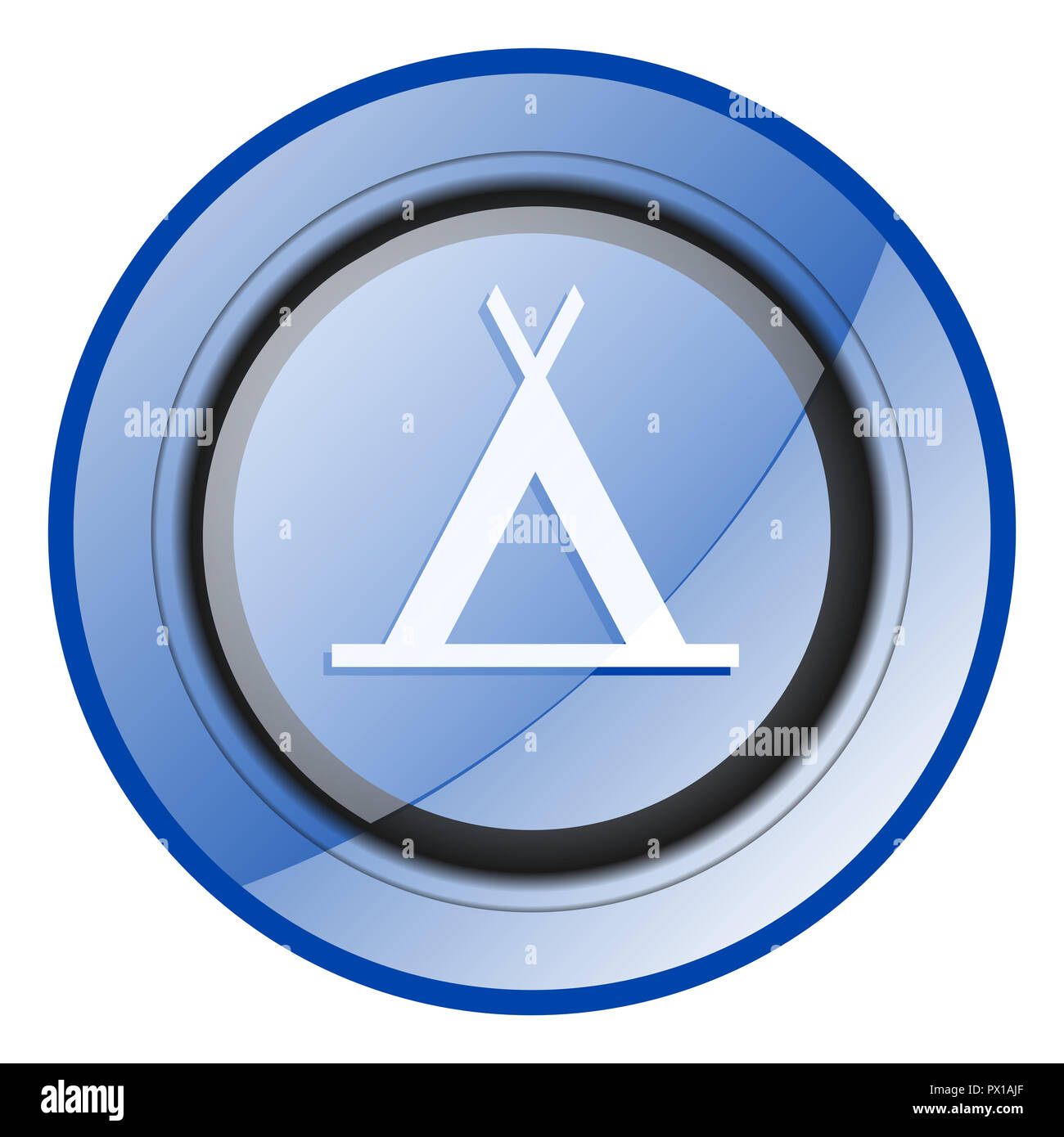 Lager blau glänzend Web Icon Stockfoto
