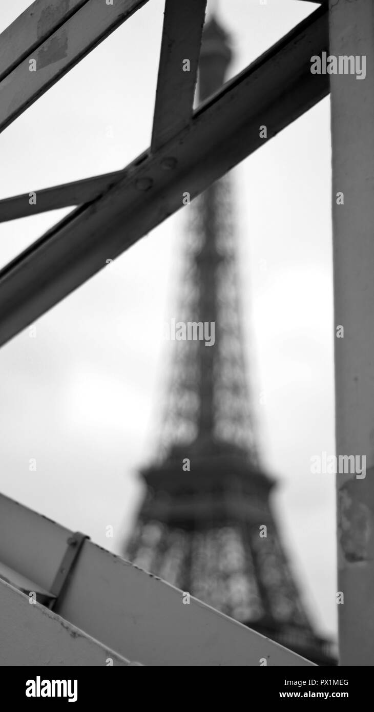 Der Eiffelturm, Paris, Frankreich, Schwarze und Weiße, Kunst Stockfoto