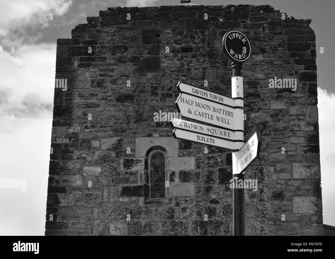 Richtungen in Edinburgh. Stockfoto