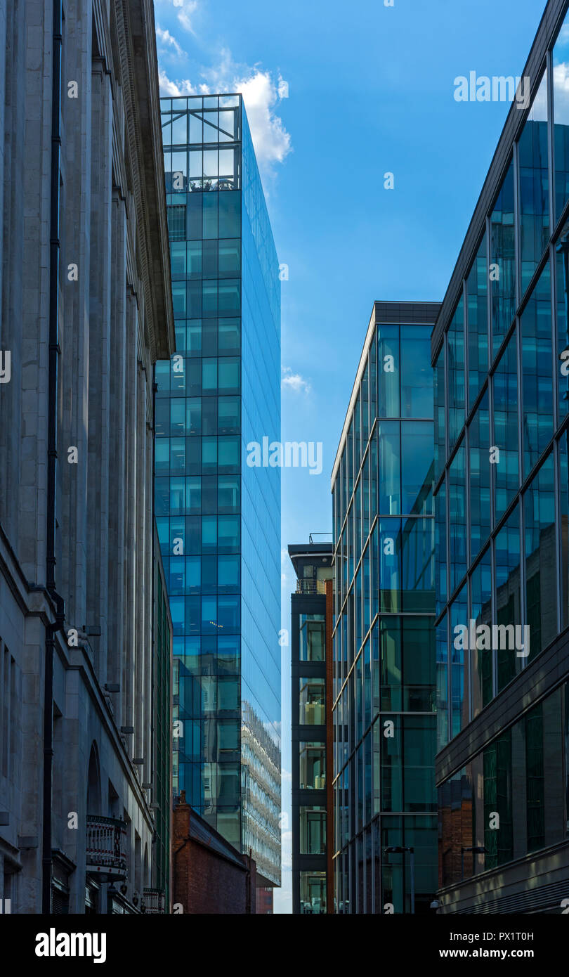 Die Nr. 1 Neubaugebietes Spinningfields entfernt Gebäude von Atkinson Street, Neubaugebietes Spinningfields entfernt, Manchester, England, Großbritannien Stockfoto