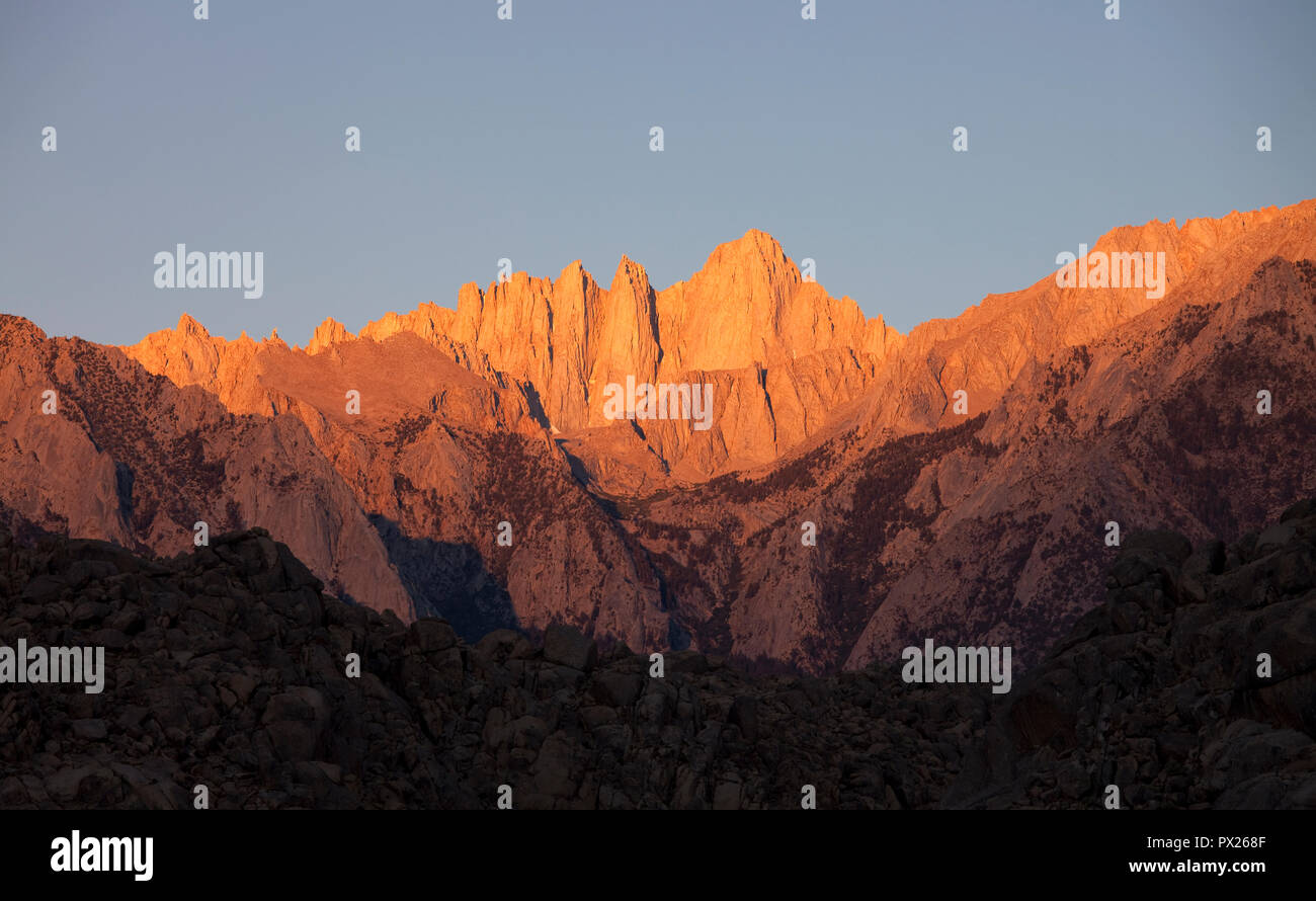 Mount Whitney, der östlichen Sierra Nevada, Kalifornien, USA. Stockfoto