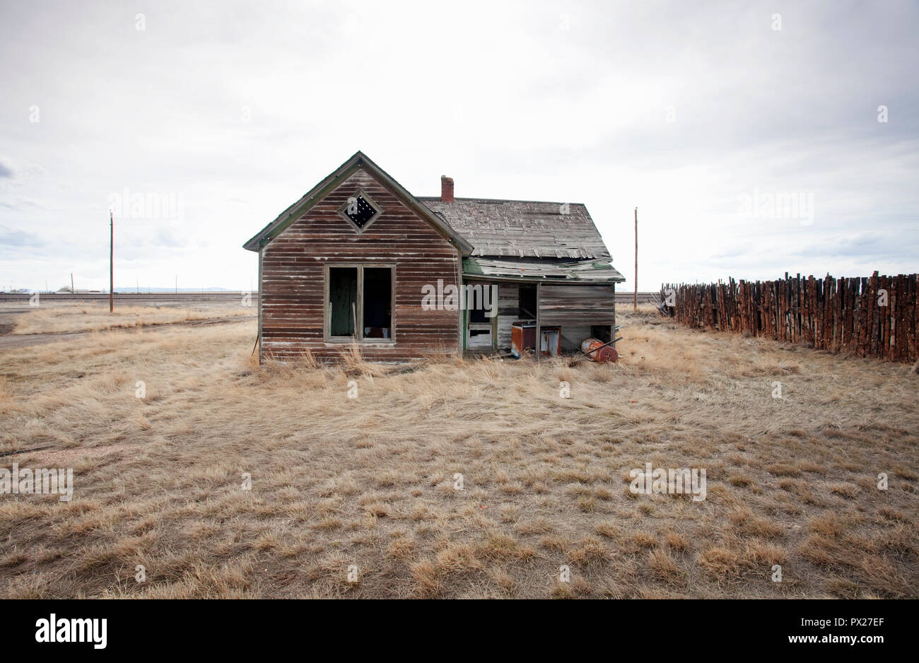 Abgebrochene Struktur in Wyoming, USA Stockfoto