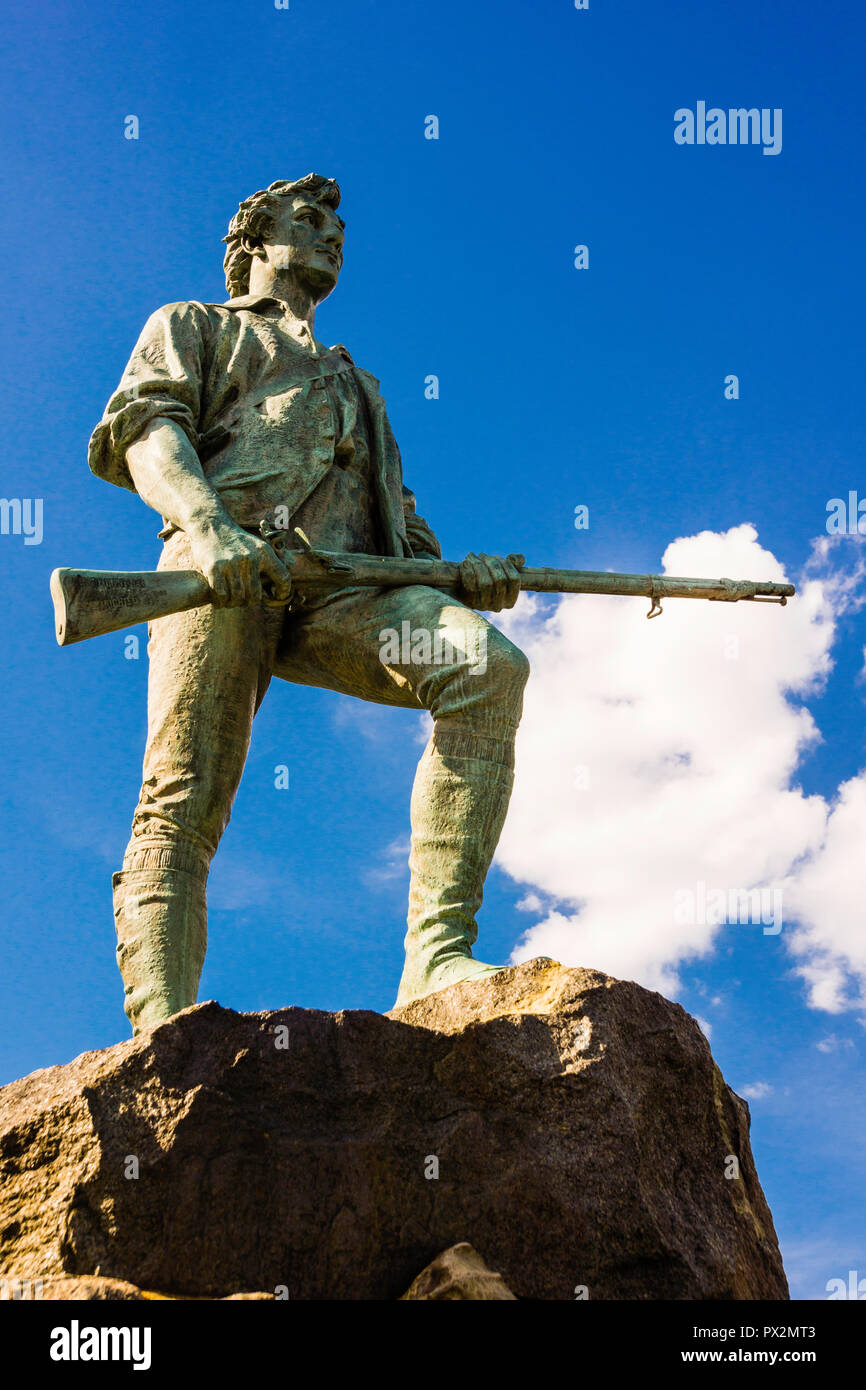 Minuteman Statue Lexington Battle Green_Lexington, Massachusetts, USA Stockfoto