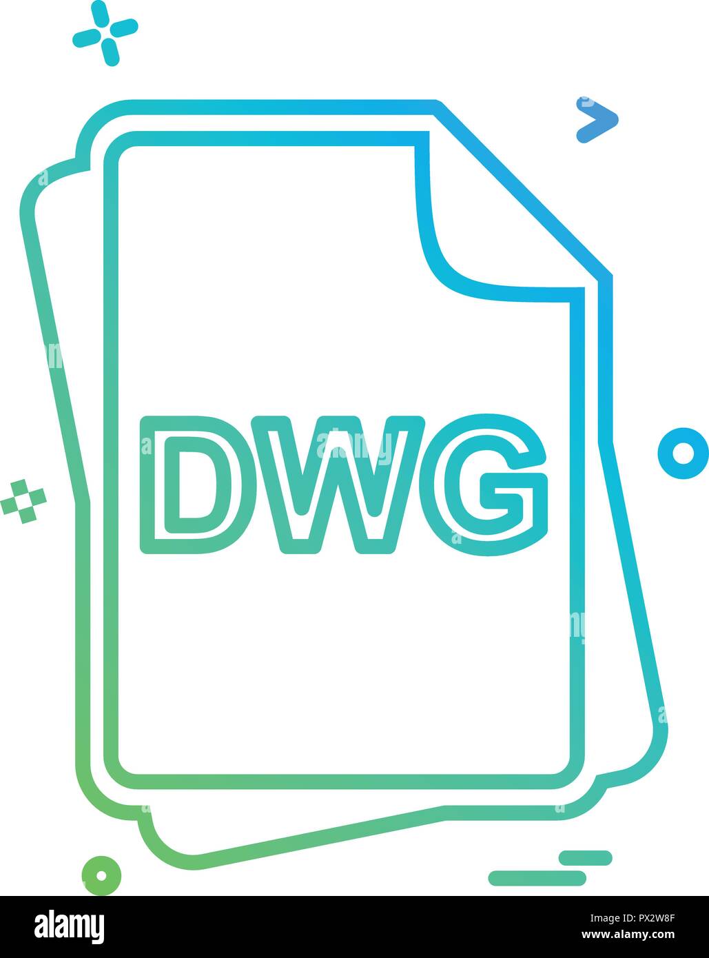 DWG-Datei Typ Icon Design Vektor Stock Vektor