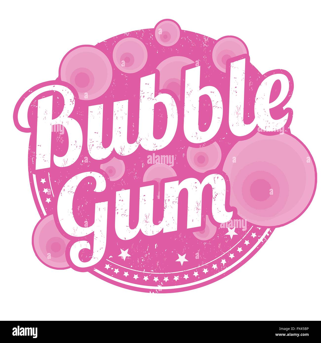 Bubble Gum Zeichen oder Stempel auf weißem Hintergrund, Vector Illustration Stock Vektor