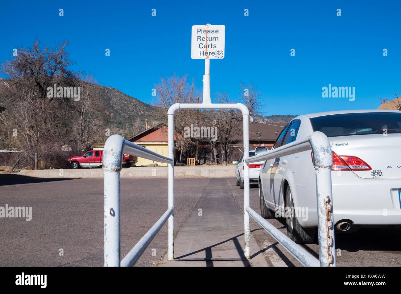 Leer Warenkorb zurück, Arizona, USA Stockfoto