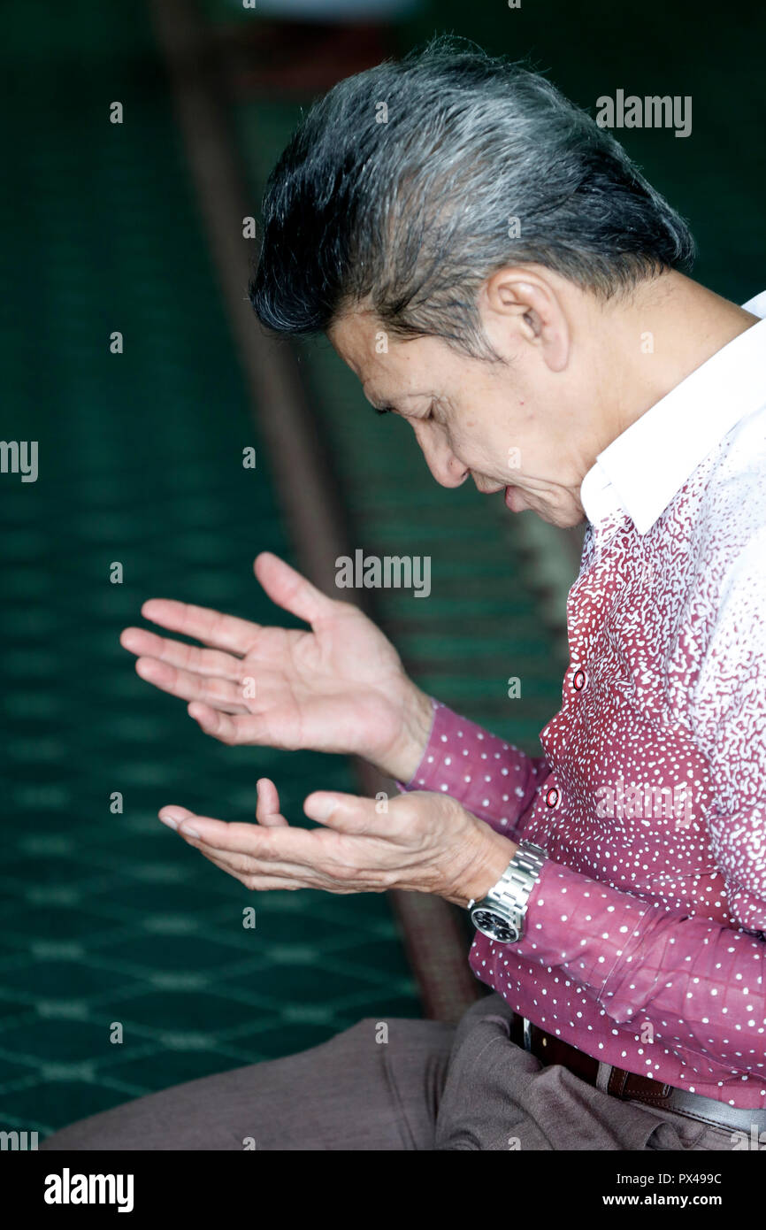 Die Grüne Moschee. Muslime beten. Salat. Singapur. Stockfoto