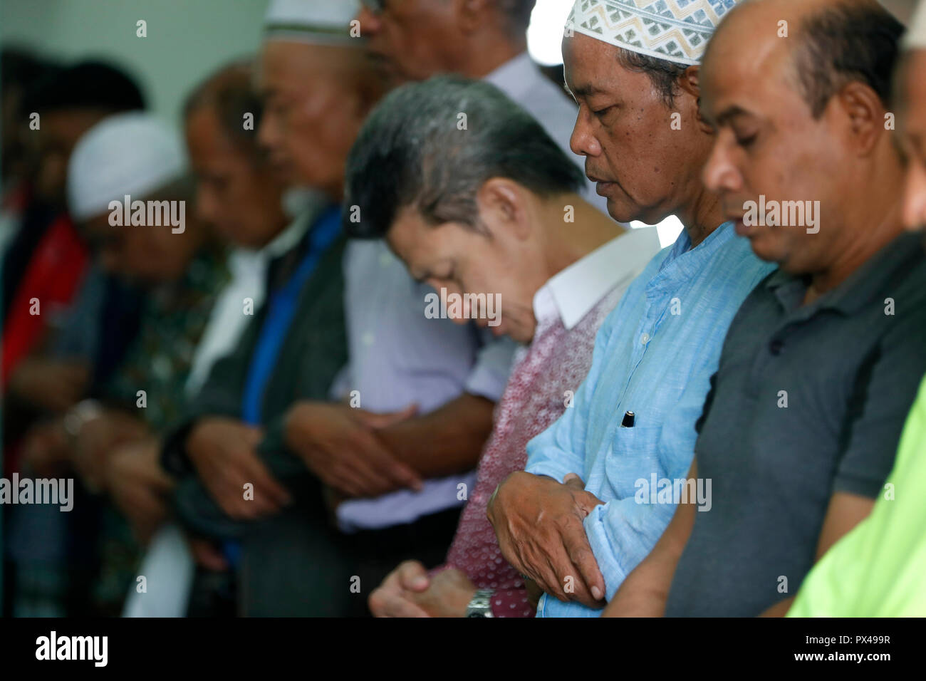 Die Grüne Moschee. Muslime beten. Salat. Singapur. Stockfoto