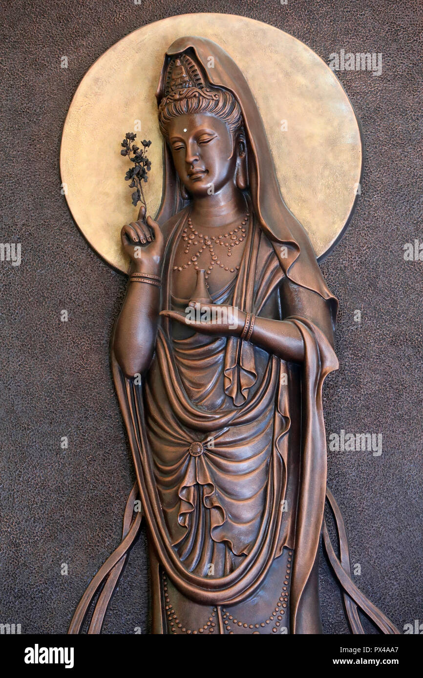 Linh Phong buddhistischer Tempel. Kuan Yin, der Bodhisattva des Mitgefühls. Dalat. Vietnam. Stockfoto