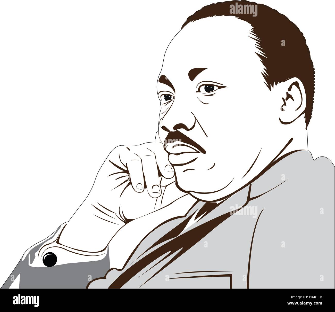 Martin Luther King Jr. (1929 - 1968) ein Amerikaner., wo er seine berühmten geliefert" Ich habe einen Traum' Rede. Vektor Bild von Martin Luther King. Stock Vektor