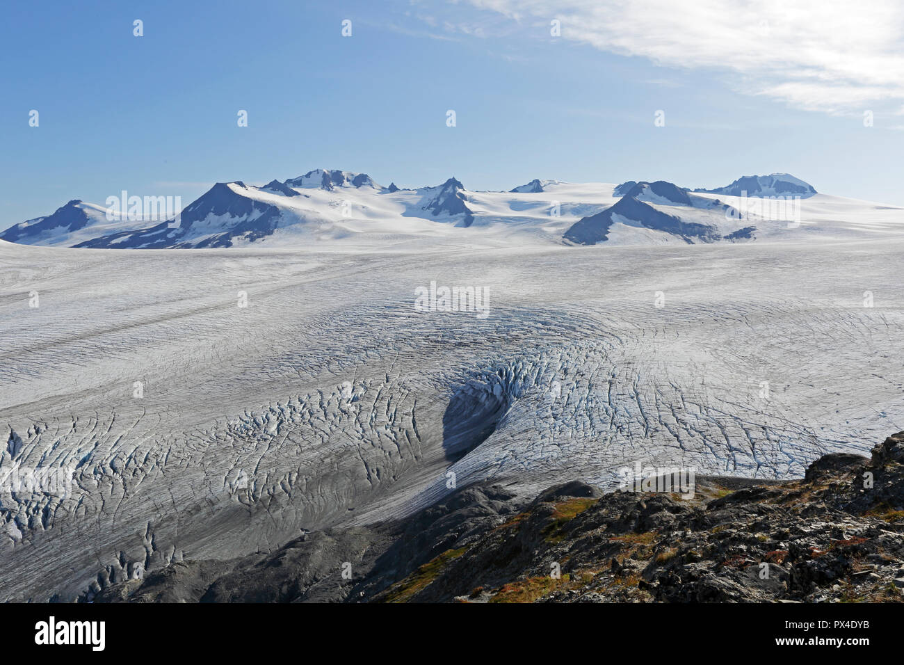 Ansicht des Harding Eis Feld aus der Trail Seward Alaska Stockfoto