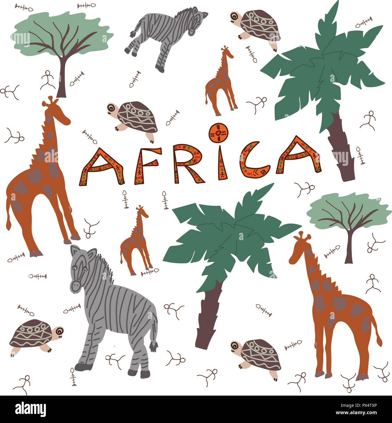 Afrika Safari Tiere. Stock Vektor