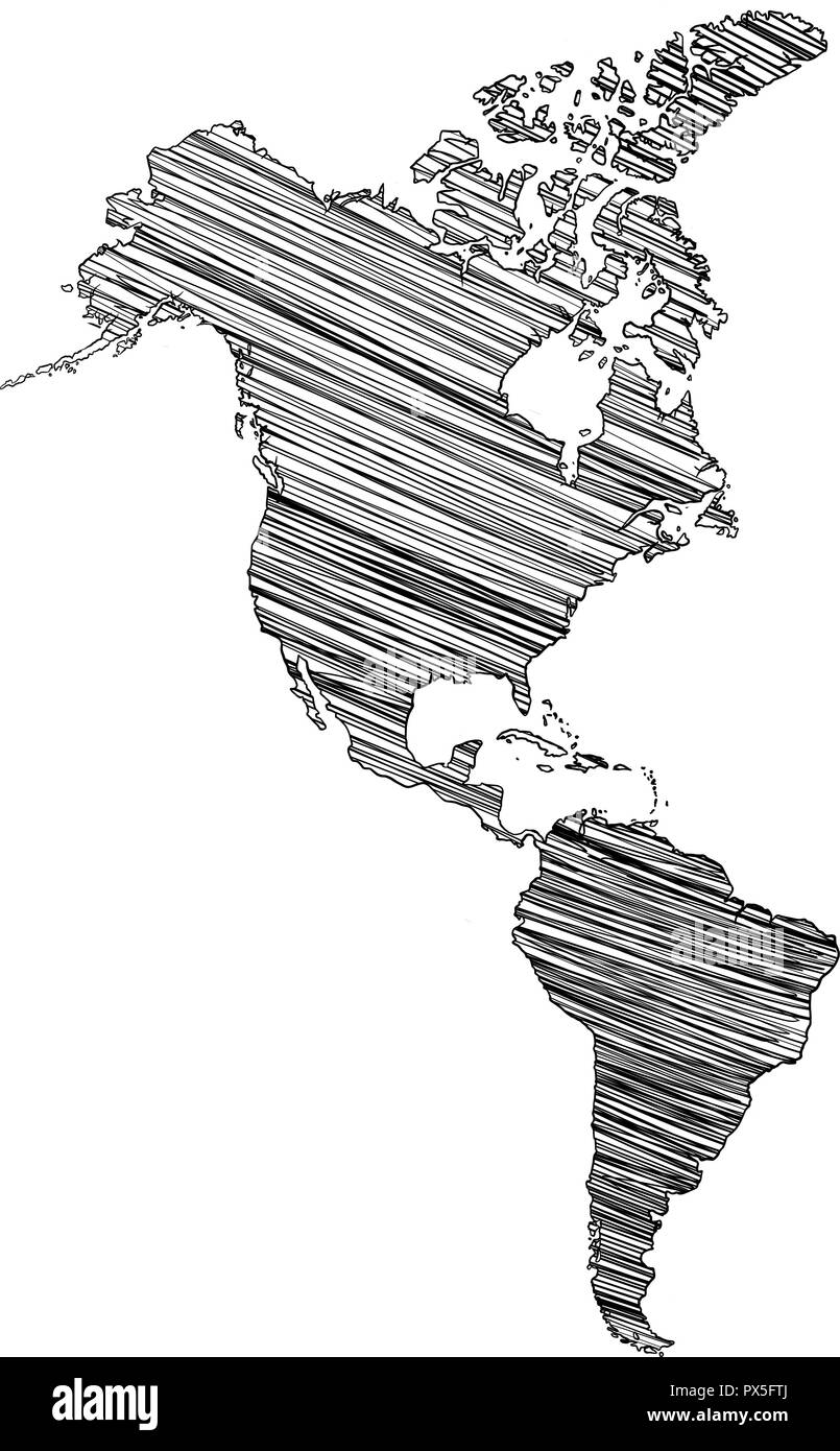 Gebiet der Kontinente - Nordamerika, Südamerika. Vector Illustration Stock Vektor