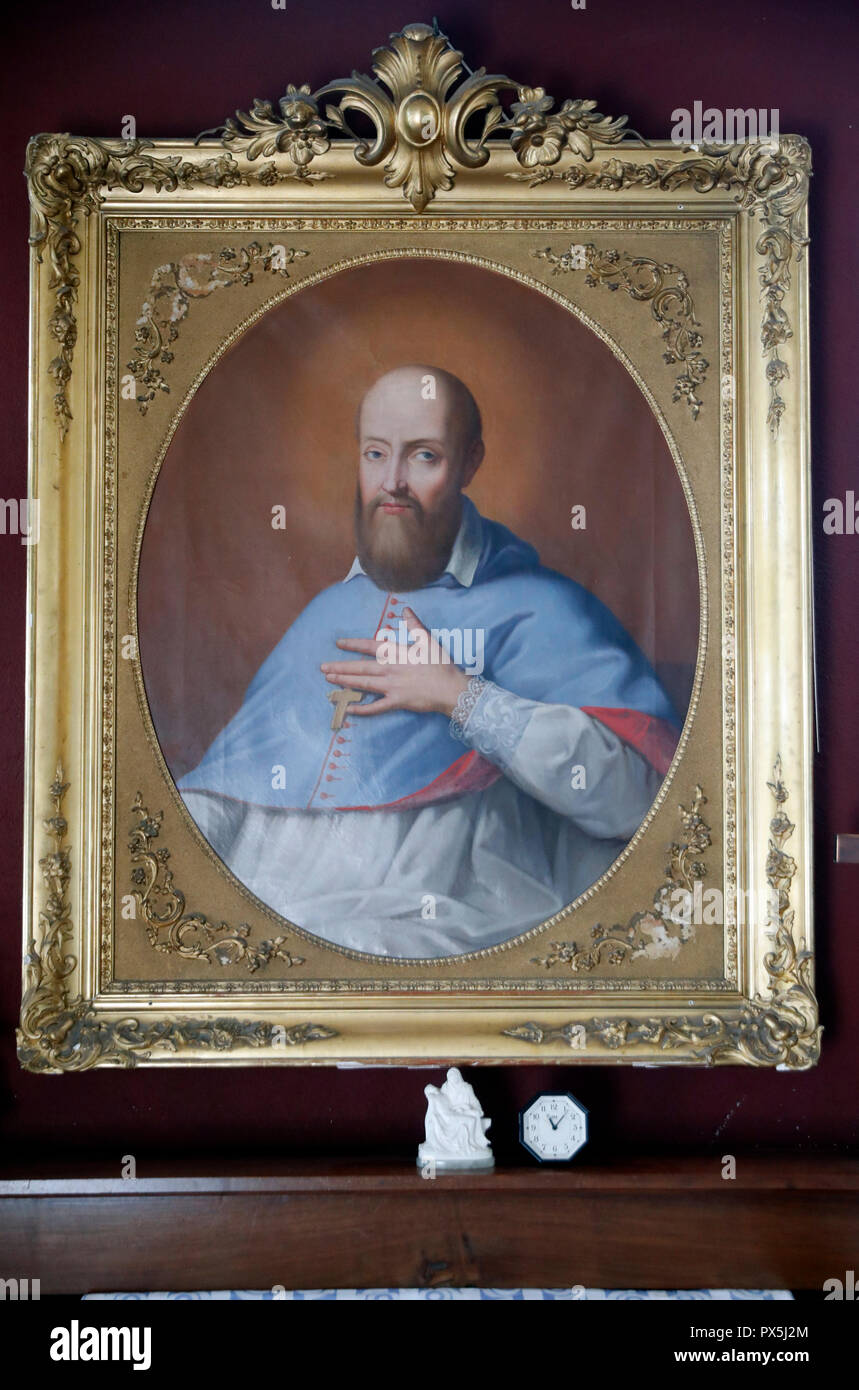 Der hl. Franz von Sales. Malerei. Die Visitation Kloster. Marclaz. Frankreich. Stockfoto