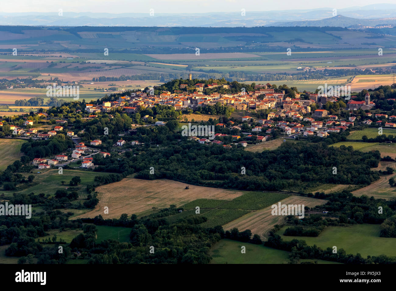 Le Crest Village, Auvergne, Frankreich. Stockfoto