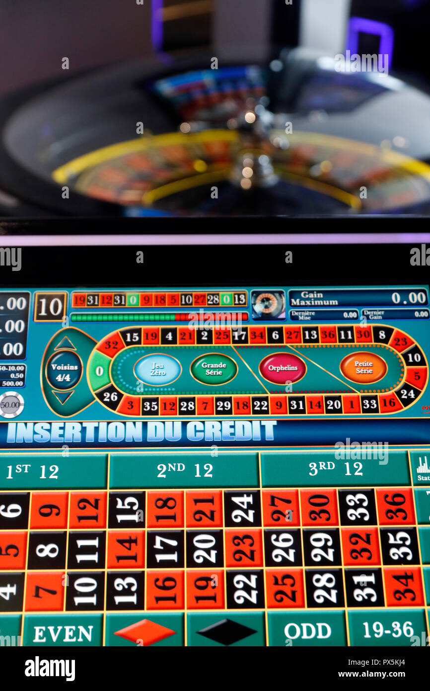 Roulette Rad in einem Casino. Frankreich. Stockfoto