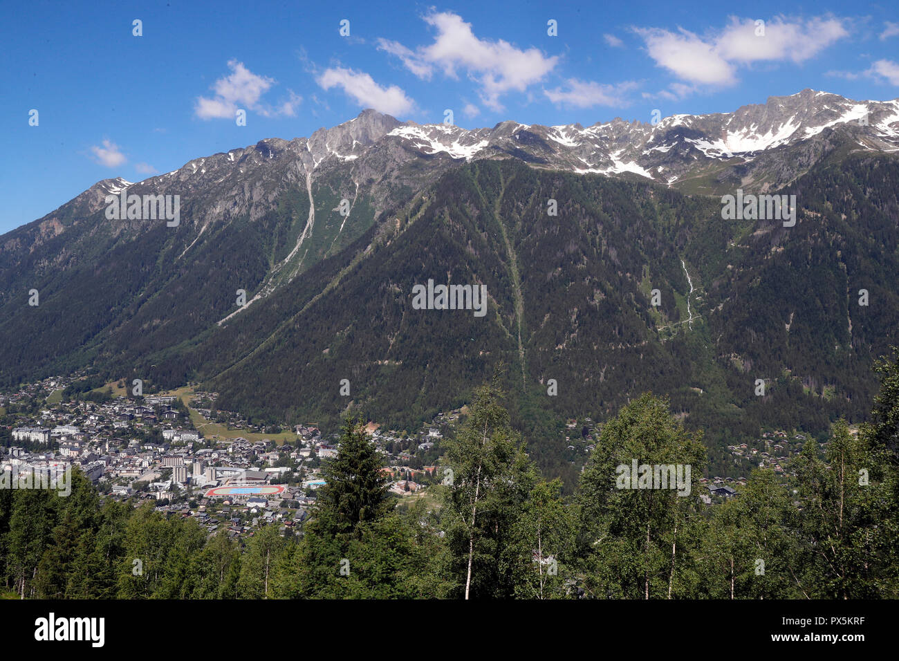 Die französischen Alpen. Tal von Chamonix. Frankreich. Stockfoto