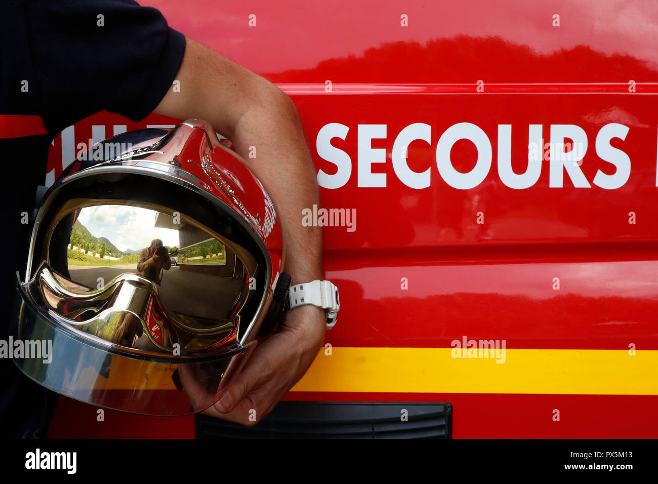 Feuerwehr. Not-Fahrzeug. Frankreich. Stockfoto