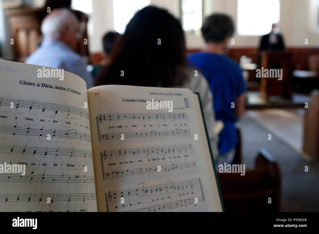 Sonntag Service. Chamonix. Frankreich. Stockfoto