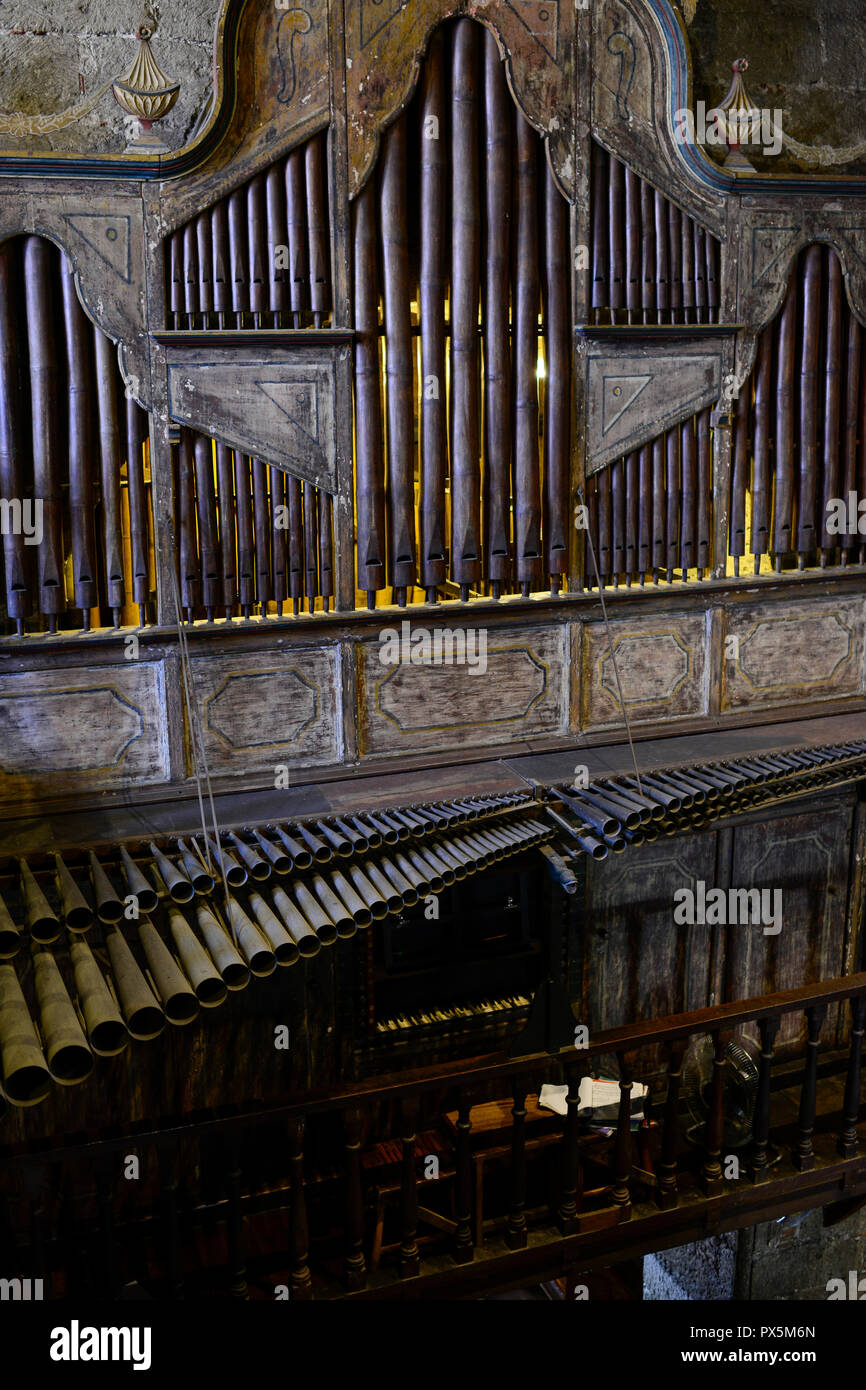 Philippinen, Luzon, Manila, Las Pinas, St. Joseph Kirche mit berühmten Bambus Orgel/PHILIPPINEN, Luzon, Manila, Las Pinas, St. Joseph Kirche, Bambus Orgel, sterben weltweit einmalige Bambusorgel besteht aus 832 Bambus- und 122 Metallpfeifen und wurde 1821 gebaut Stockfoto