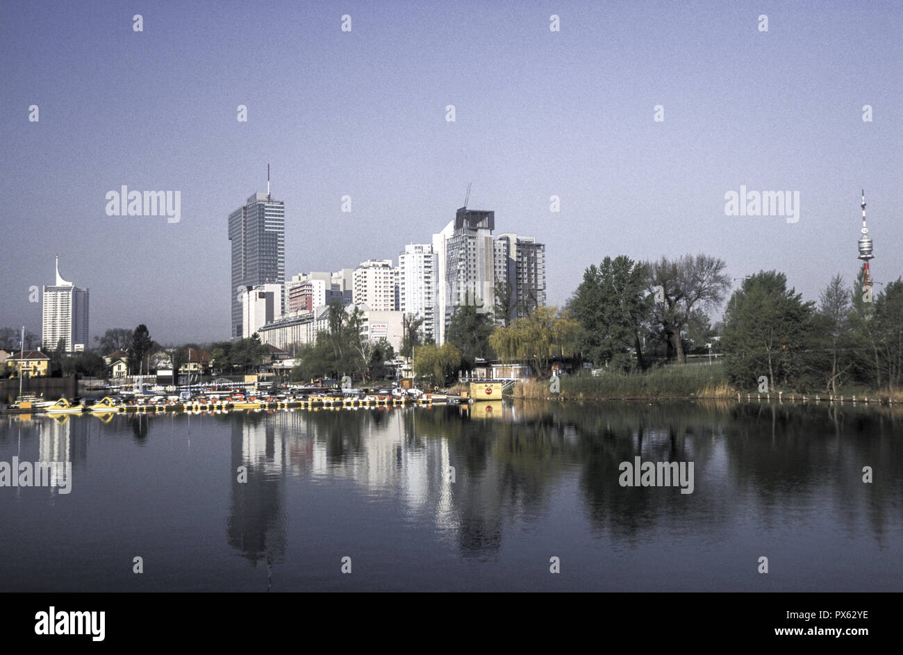 Donau Stadt, Alte Donau, Österreich, Wien, 22. Bezirk, Donaucity Stockfoto